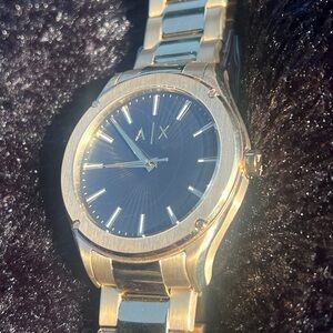 A/X Armani Exchange Gold-Tone Men’s Watch with Black Dial AX2801